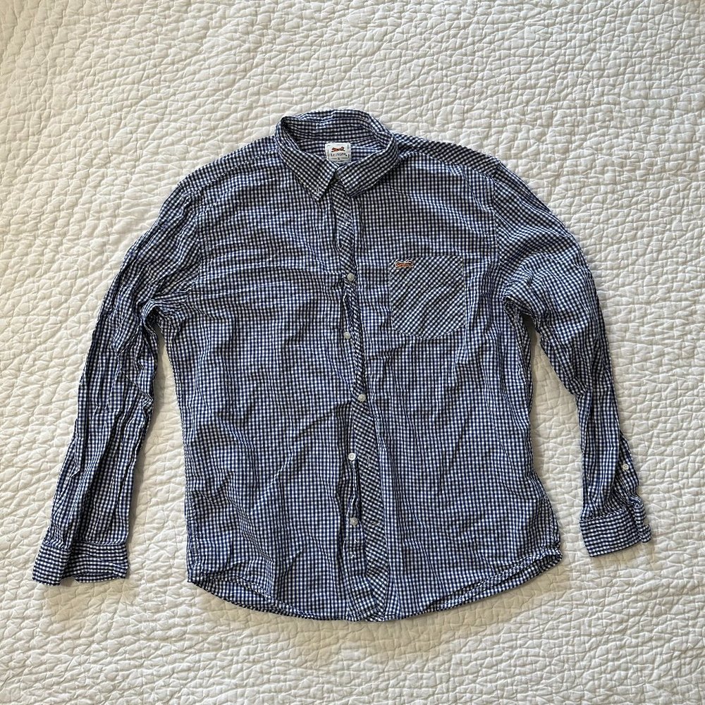 Le Tigre - Men's Casual Button Down Checkered Long Sleeve  Shirt - XL